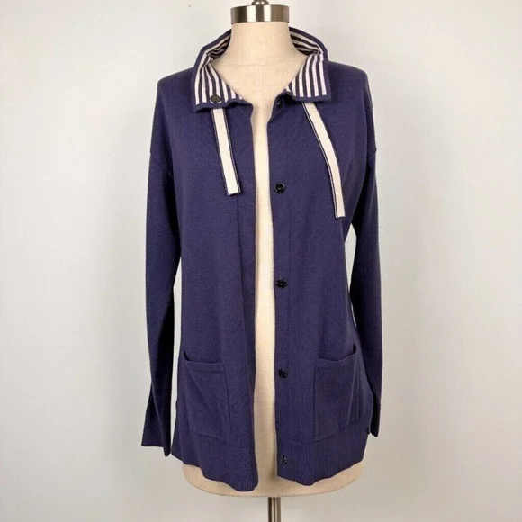 Olsen Women’s Snap Button Mock Neck Sweater Size 4 XS Blue Soft New - Picture 8 of 14